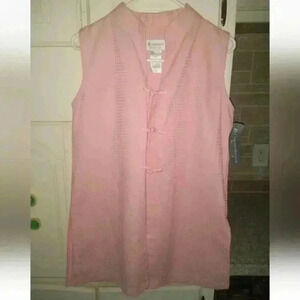 NWT Women's Copacabana Petal Pink Sleeveless Cover Blouse Size S Style #54077